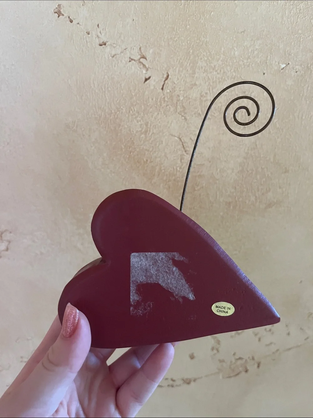 Love You More Heart Photo Clip - Red Home Wall Accent